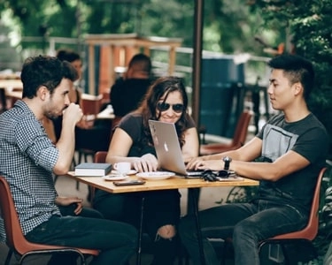 People sitting at the table and discussing